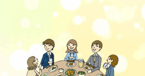 小学校の先生の家での、先生たちのご飯会。